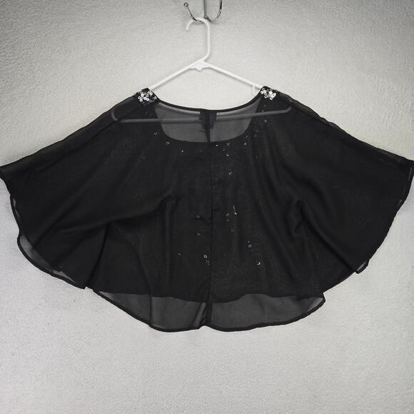 Dots Sheer Sequin Crop Top Womens M Y2k Vintge Rave Festival Shaw - Picture 7 of 9